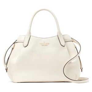 New Kate Spade Dumpling Large Satchel Pebble Leather Parchment